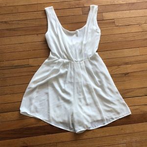 All White Romper With Bow detail Size Small